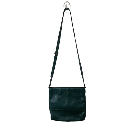 Kate Spade NY Southport Avenue Cora Pebbled Leather Green Crossbody Bag - Picture 3 of 7
